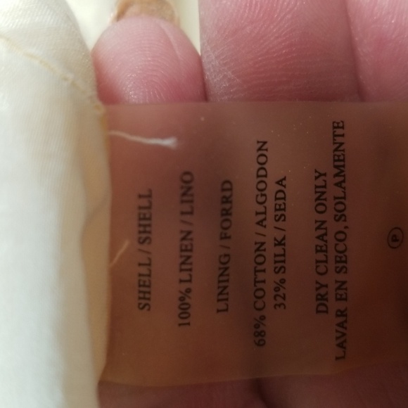 Linen A Line Skirt Robin Howe Size 12 Womens Silver Thread Detail On Cream - Picture 5 of 8